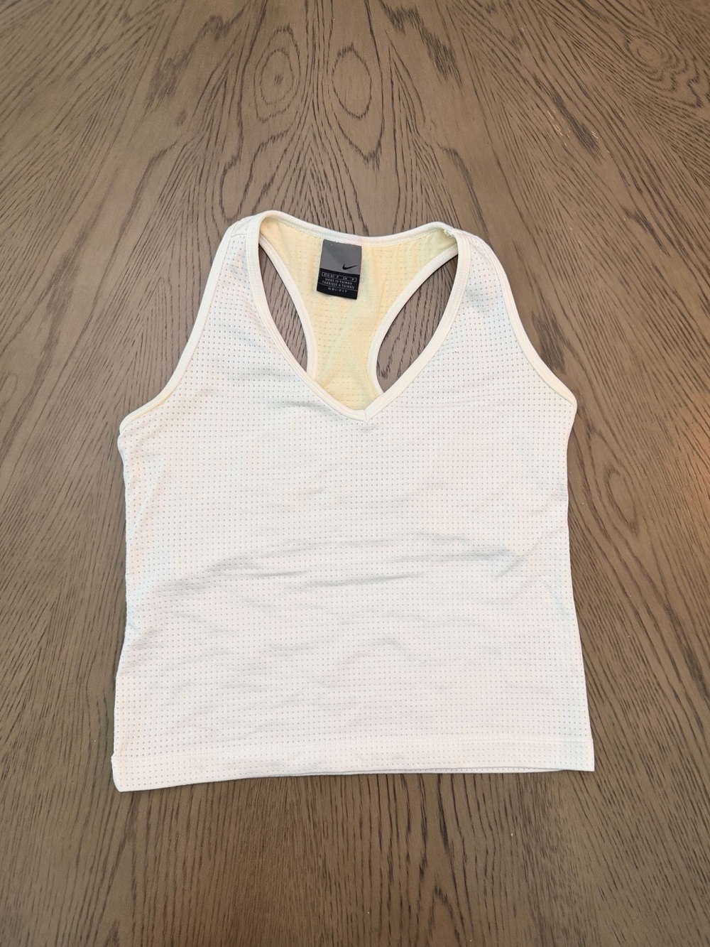 Nike Women’s White Mesh V-Neck Racerback Tank